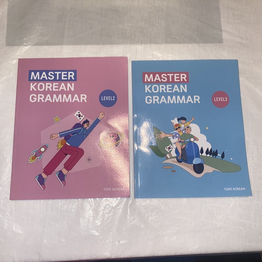 Lot Of 2 Books - Master Korean Grammar - Level 2 + Level 3